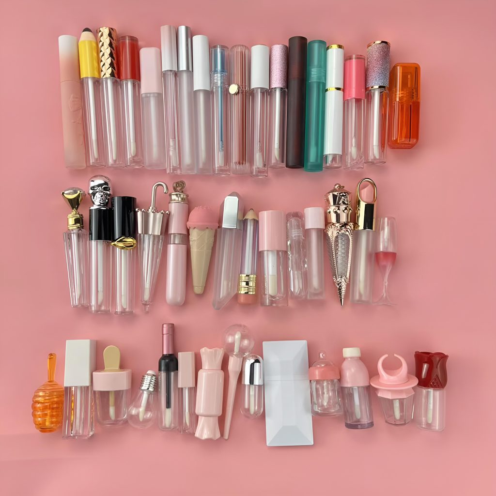 Various types of lip gloss tubes