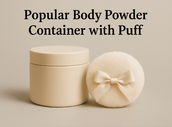 Body Powder Container with Puff