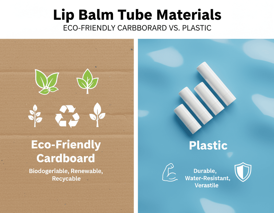 Τύποι υλικών για βάλσαμο χειλιών σε σωληνάρια