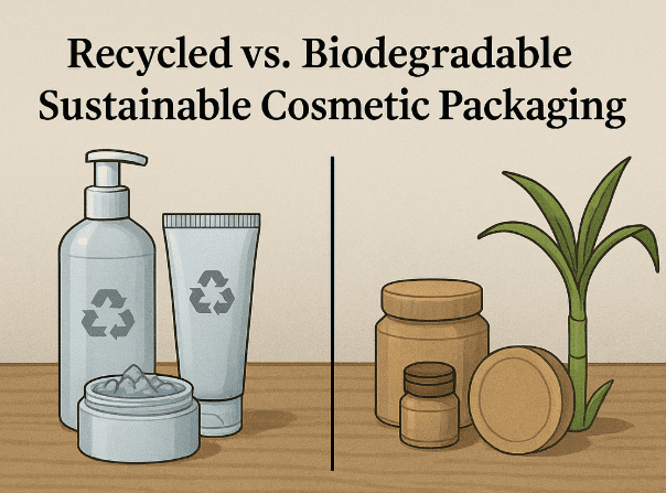 Envases cosméticos sostenibles reciclados vs. biodegradables