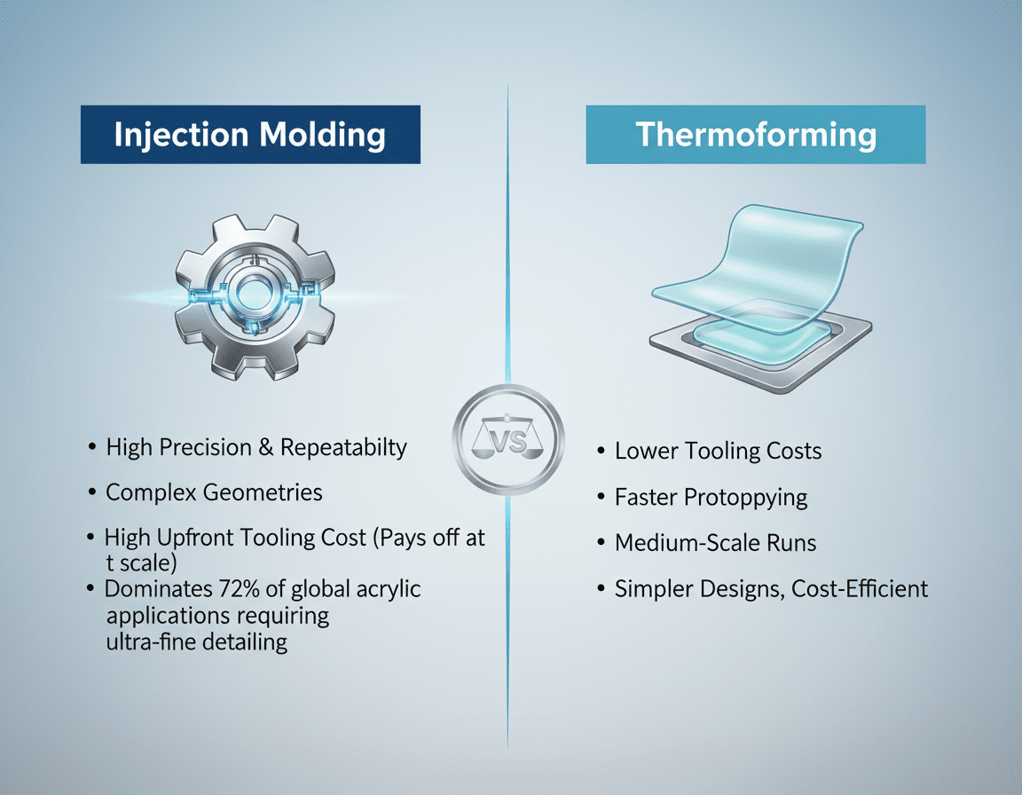 Injection Molding vs. Thermoforming for Acrylic