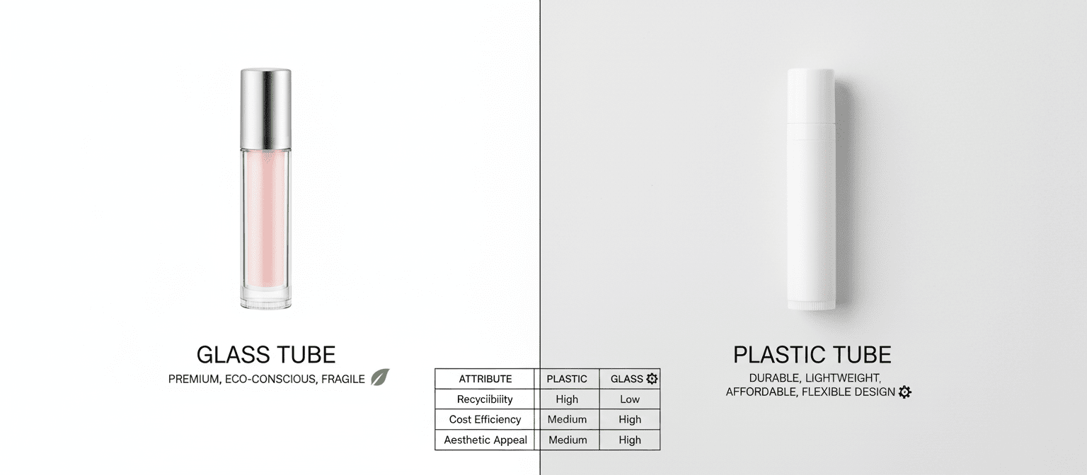 Γυάλινο εναντίον πλαστικού βάλσαμο για τα χείλη