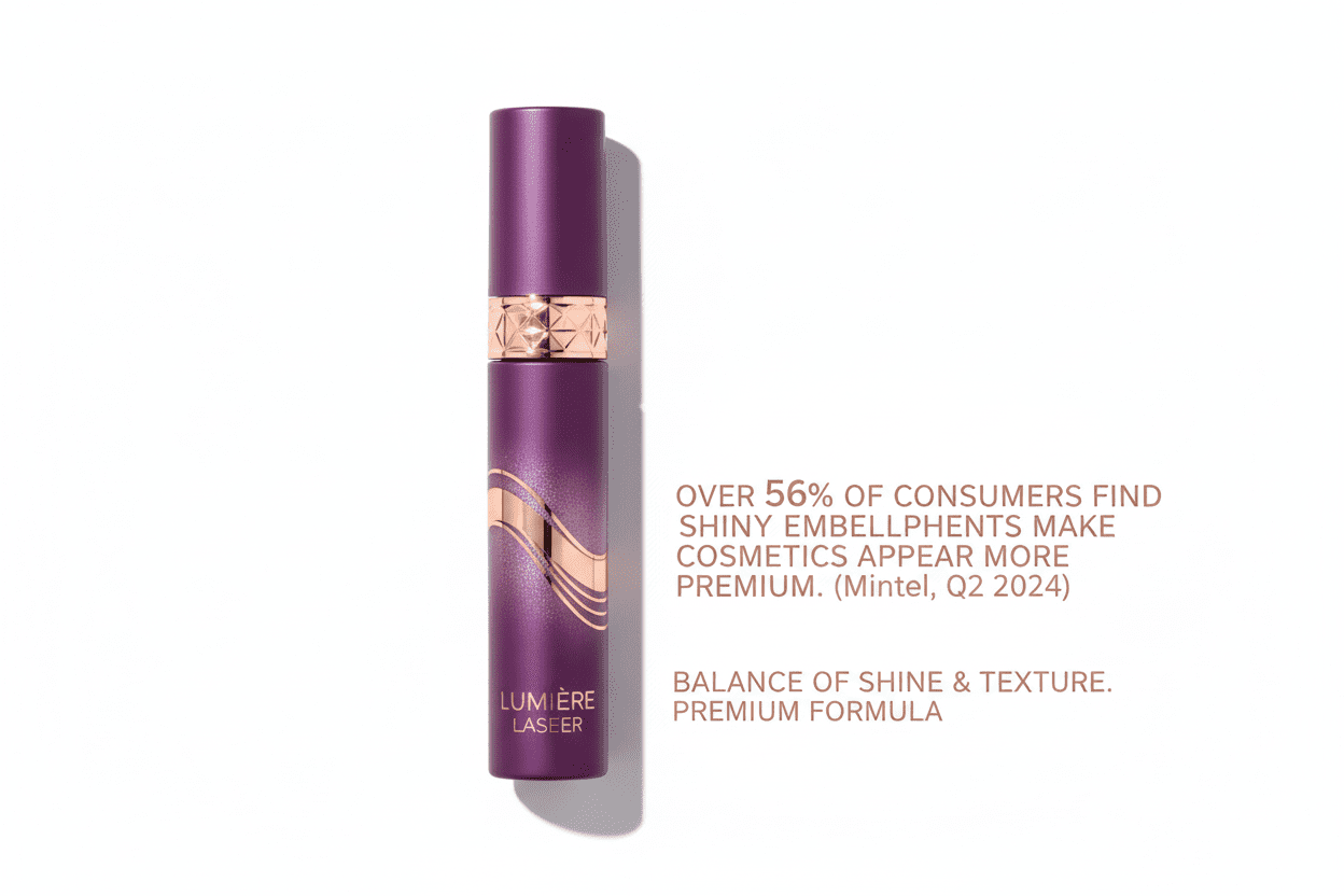 Esposizione al dettaglio: attrazione della bottiglia di mascara viola