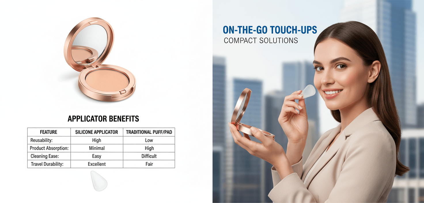 Retușuri pentru deplasare: Carcasă compactă pentru pufuri