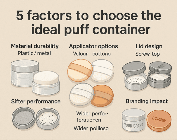 5 factors to choose the ideal puff container