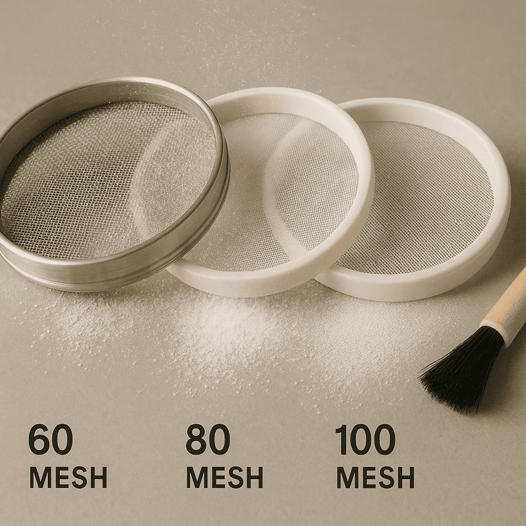 Do sifters improve powder flow