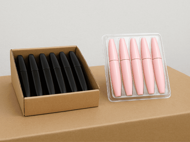 Standard vs. Mascara Pink Bottle Bulk Packaging