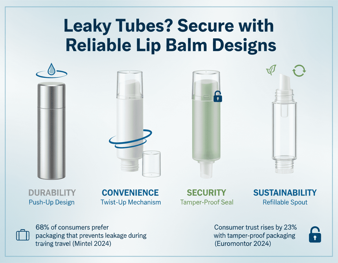 Lekkende tubes? Veilig met betrouwbare lippenbalsemontwerpen