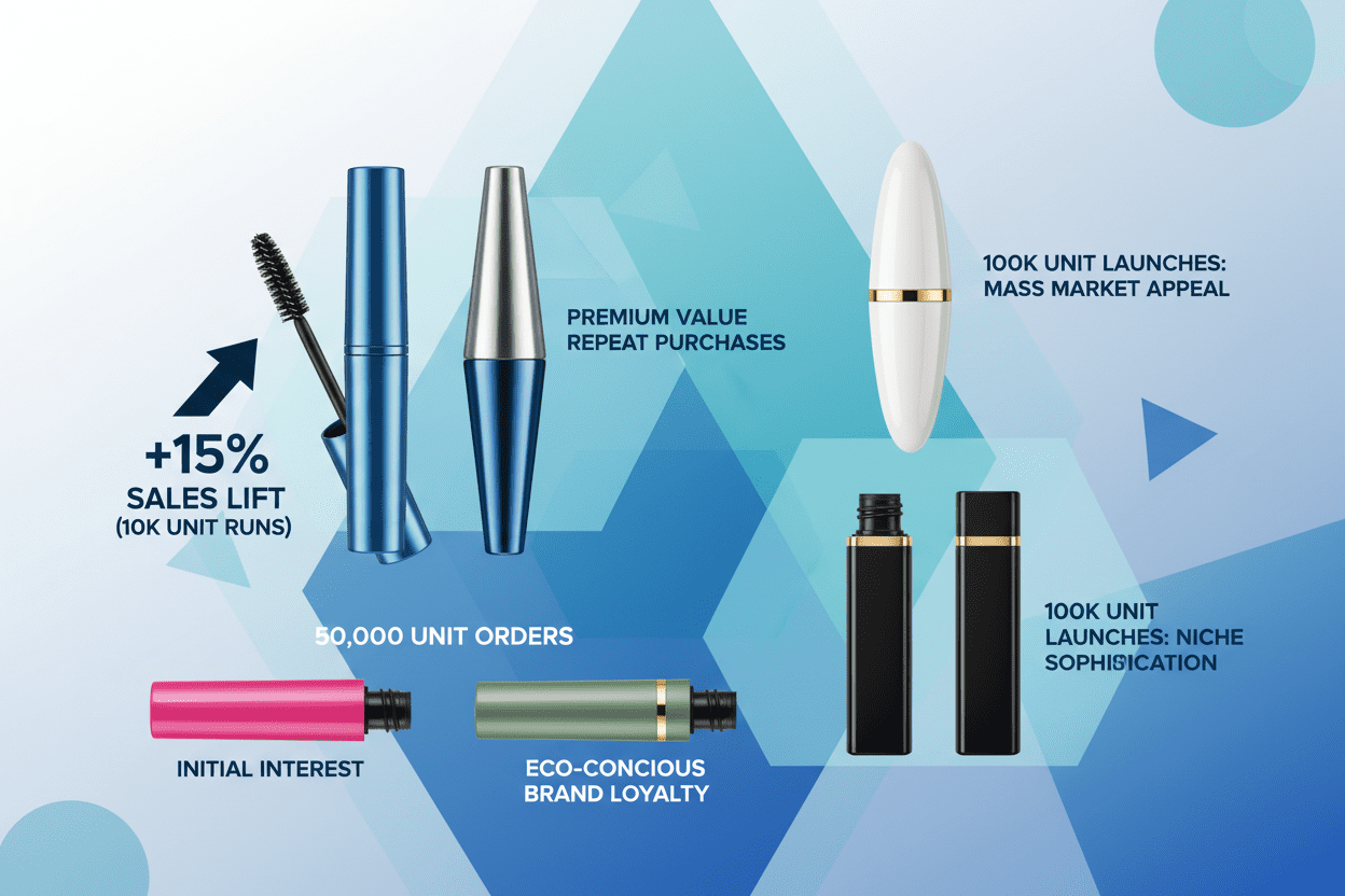 Data visar att specialanpassad blå mascaratub ökar försäljningen med 15%