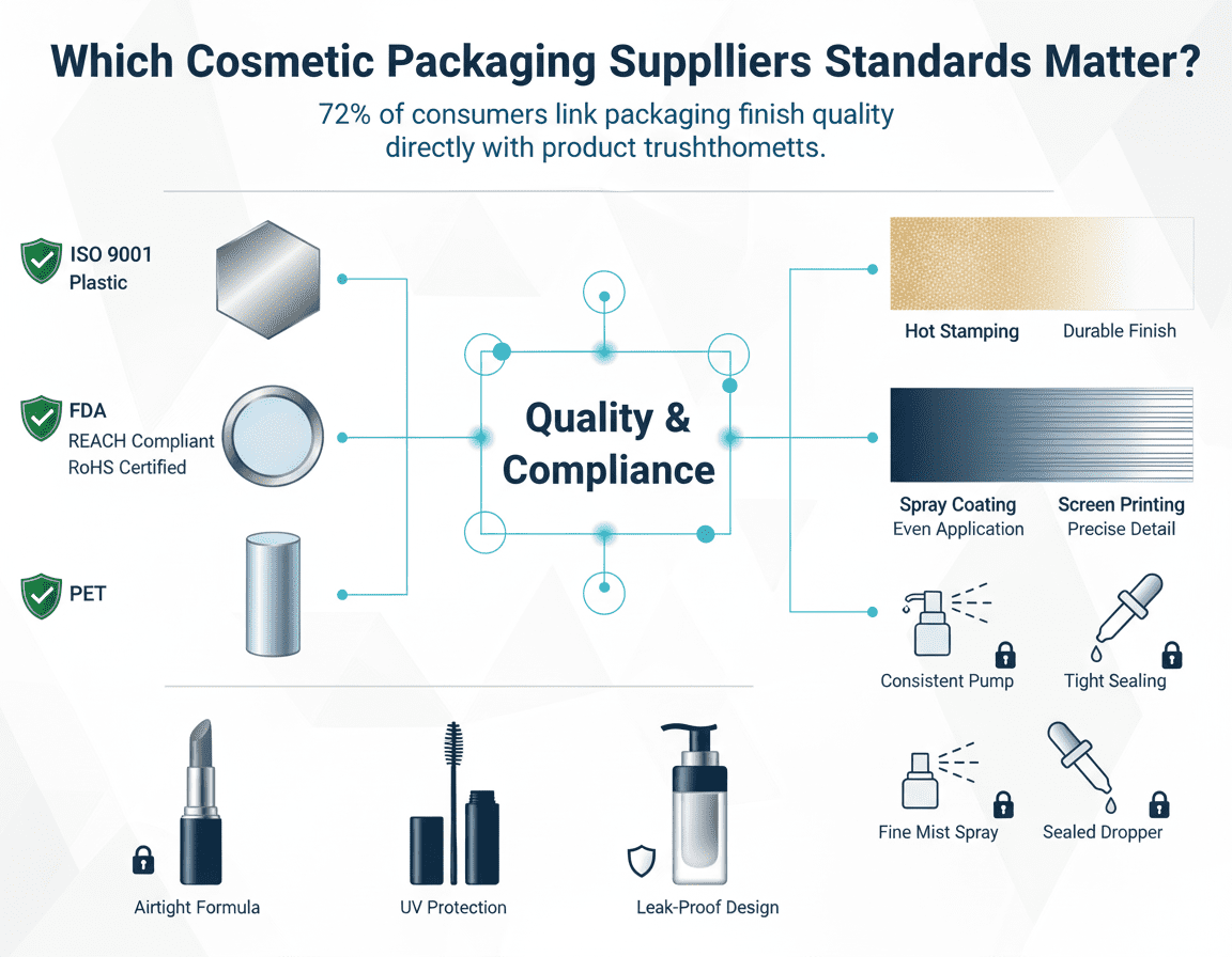Vilka standarder för leverantörer av kosmetiska förpackningar är viktiga?