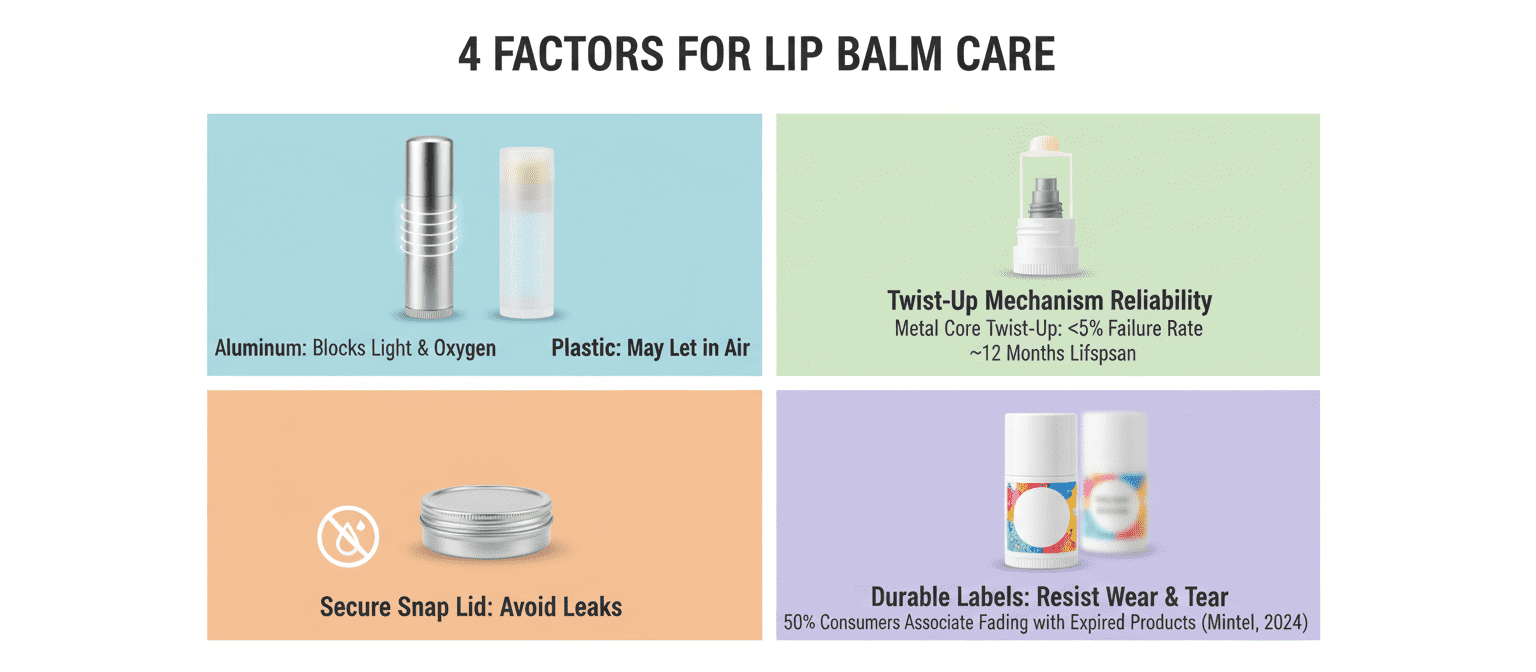 4 faktorer för tub med läppbalsamvård