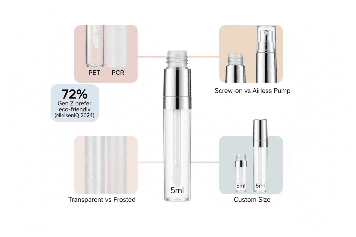 4 steg för att anpassa genomskinliga läppglansrör