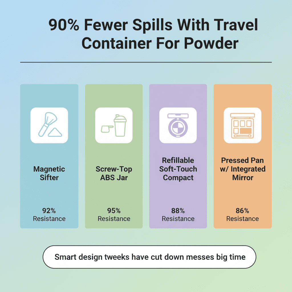 90% Fewer Spills With Travel Container For Powder