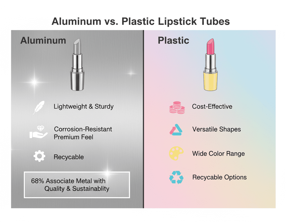 Aluminum Vs. Plastic Lipstick Tubes