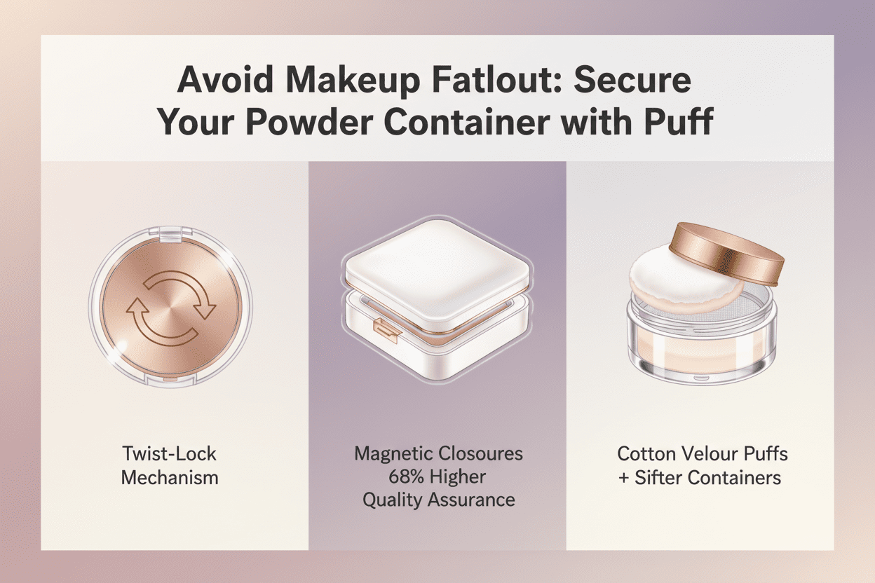 Avoid Makeup Fallout: Secure Your Powder Container with Puff