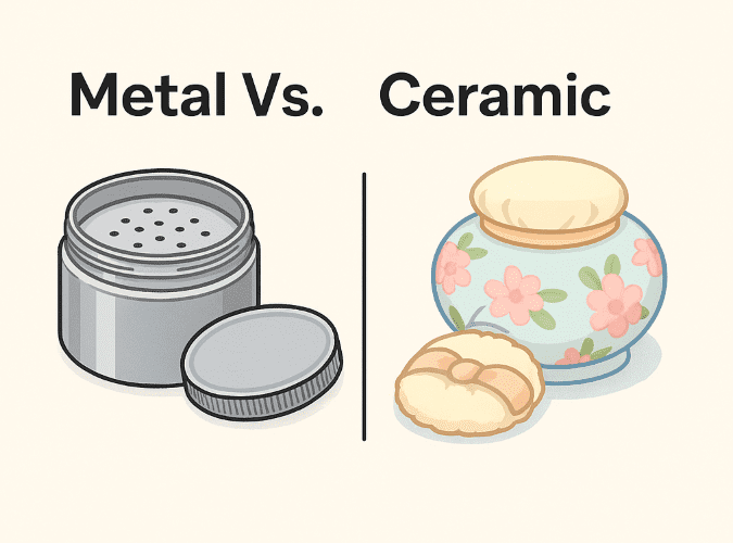 Metal Vs. Ceramic Dusting Powder Containers
