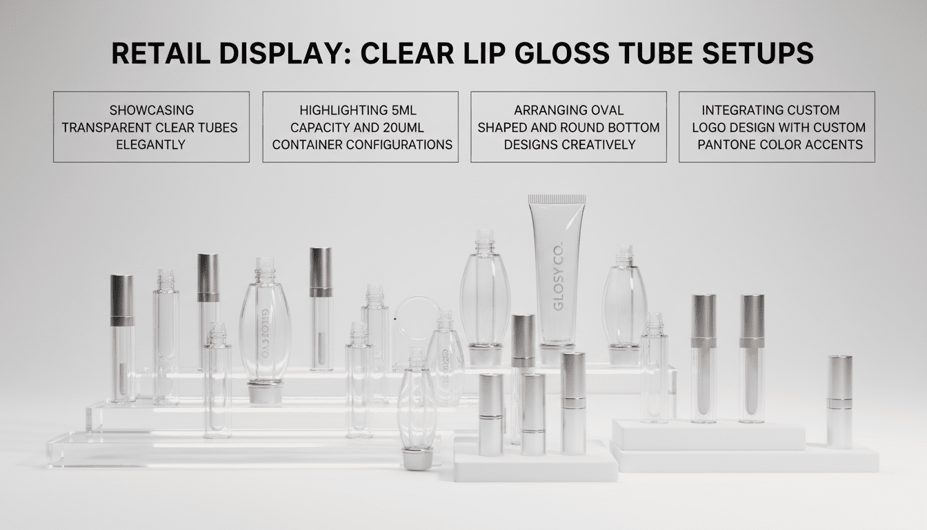 Detaljhandelsdisplay: Genomskinliga läppglansrör