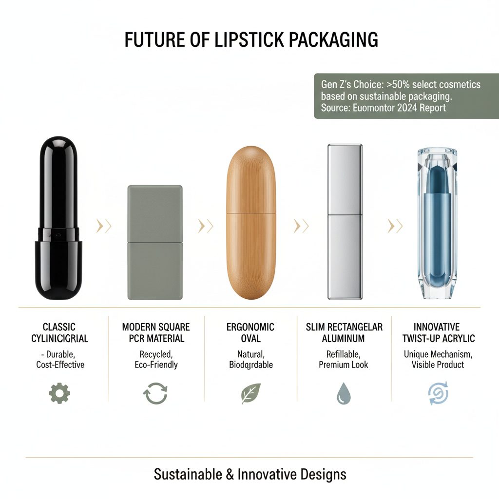 different type of lipstick tube