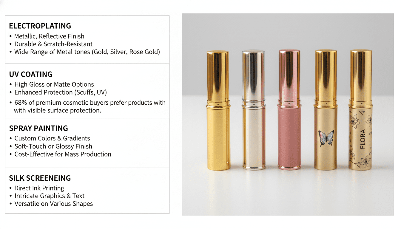 Gold Lipstick Tube Finish Options