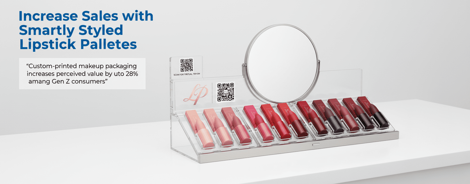 Winkeldisplay: toon lippenstiften in één palet