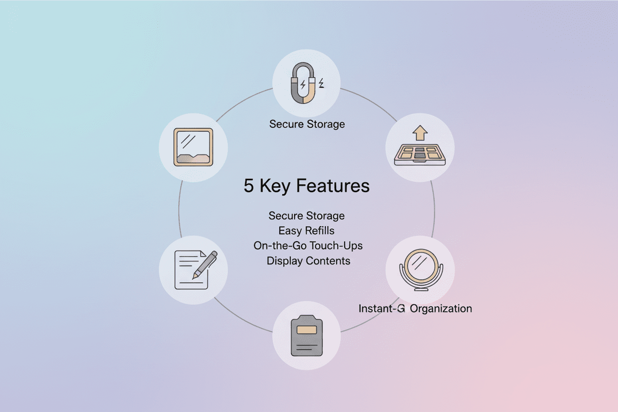 5 belangrijkste kenmerken van een leeg magnetisch make-uppalet