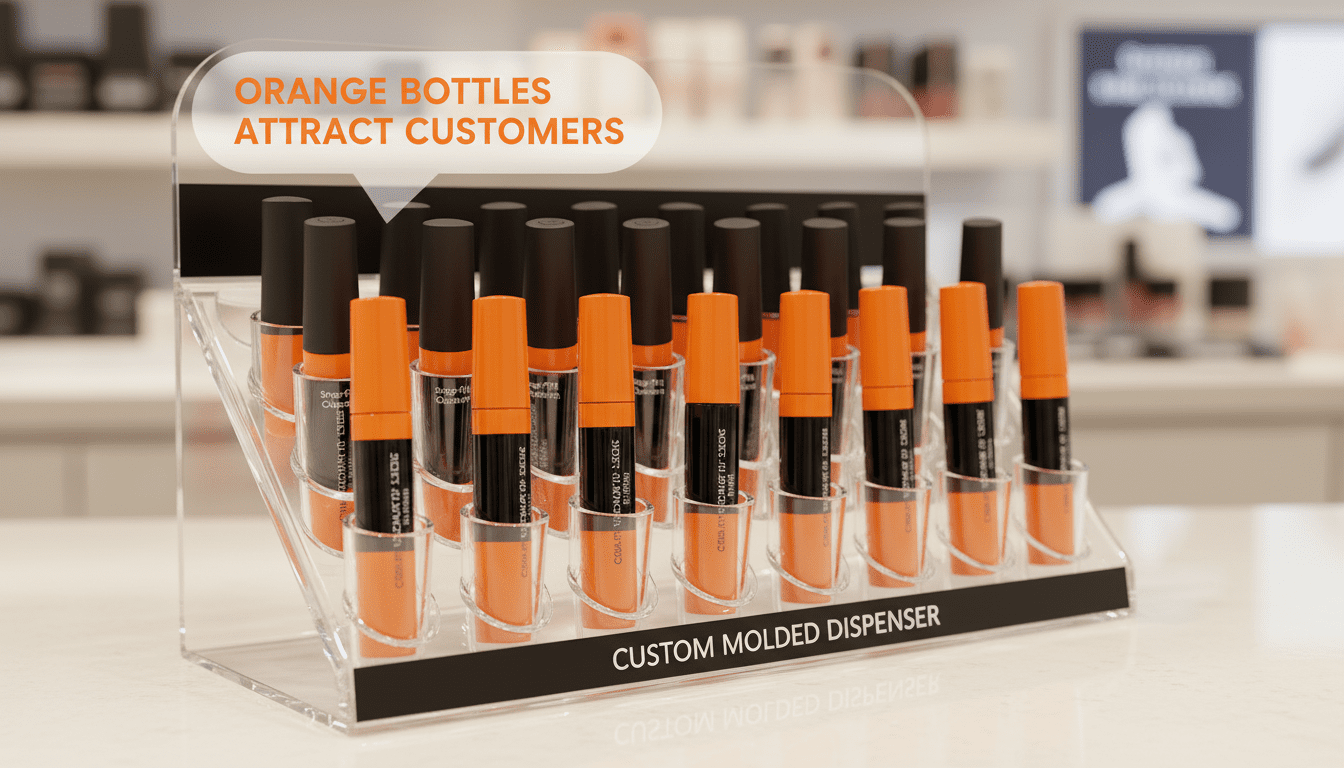Store Displays: Orange Bottles Attract Customers