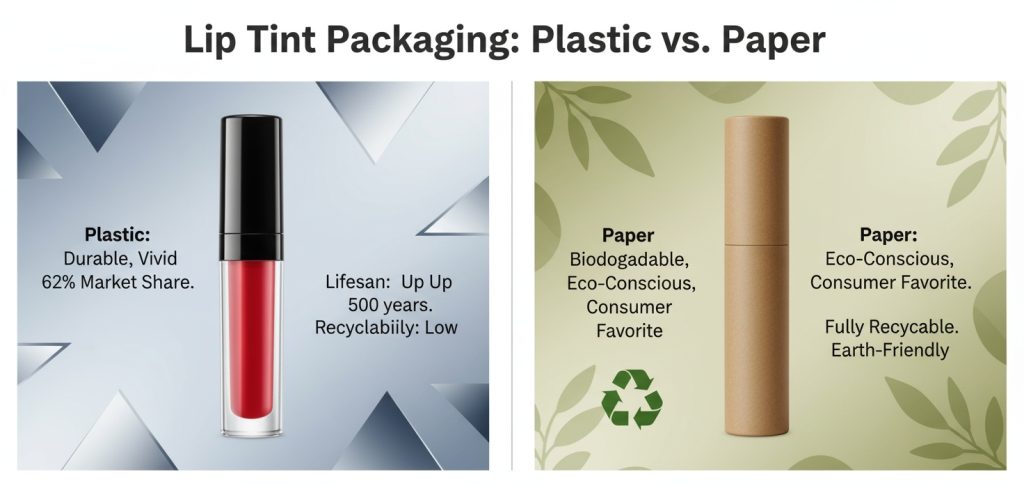 Lip Tint Packaging: Plastic vs. Paper