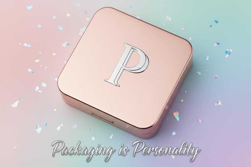 具有定制印刷標誌的新款粉餅盒設計