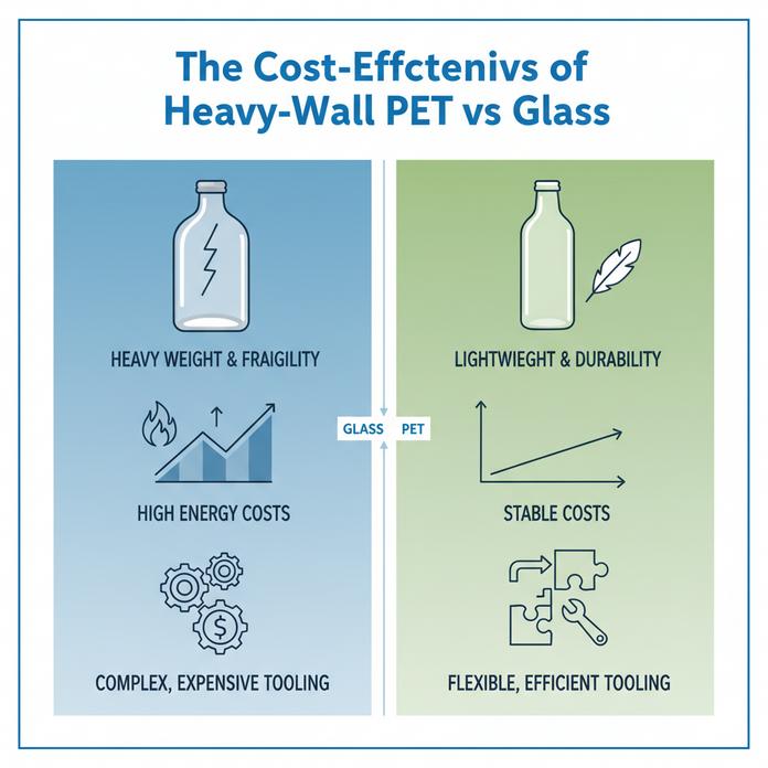 The Cost-Effctenivs of Heavy-Wall PET vs Glass