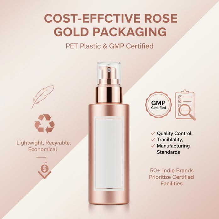 Rose Gold Cosmetic Packaging