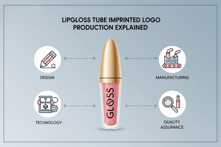 huulikiiltoputken painettu logo