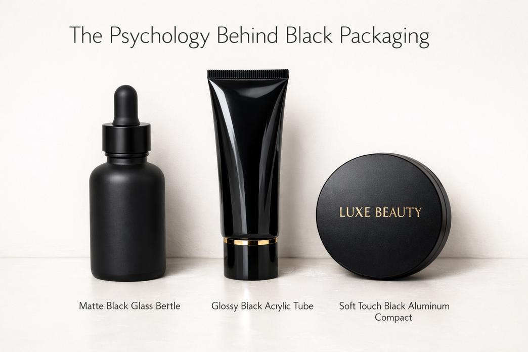 黑色化妆品容器