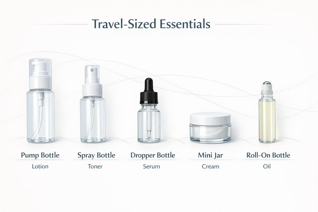 väikeste vedeliku reisikonteinerite tüübid