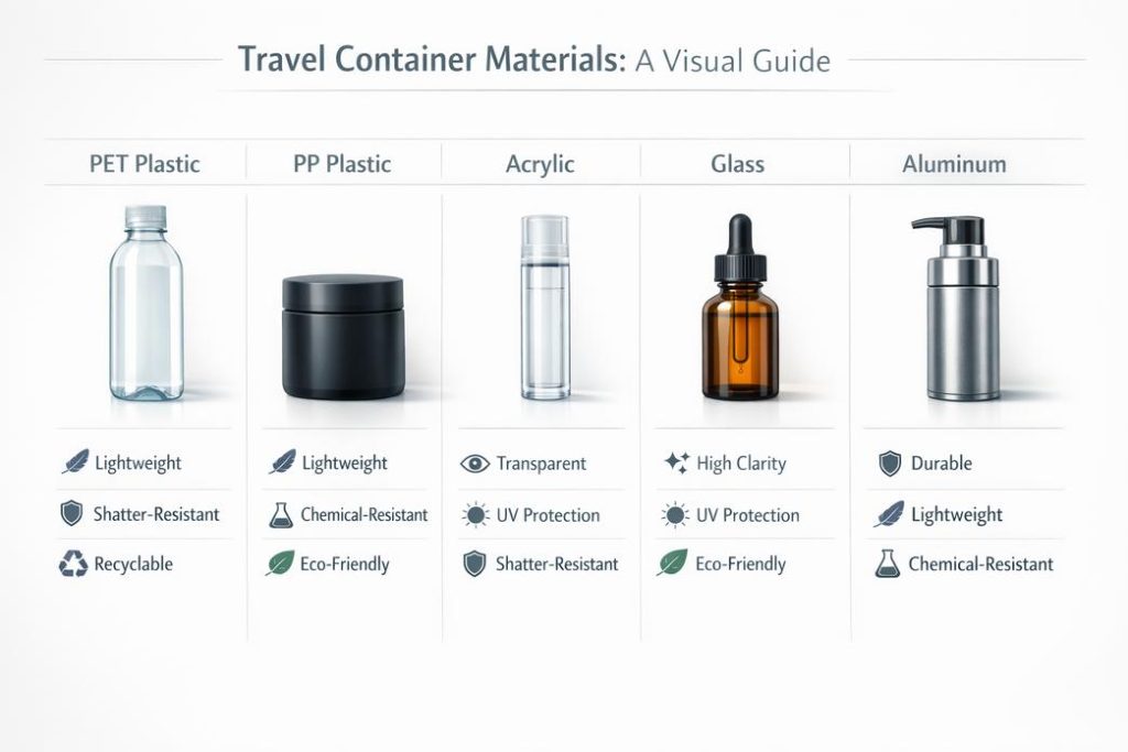 vedeliku reisikonteinerites kasutatavad materjalid