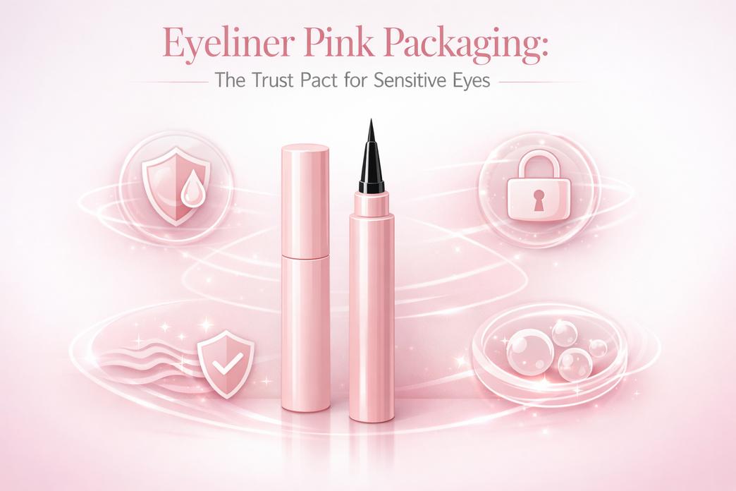 注入关怀的匹配敏感眼部成分与粉色眼线笔管0