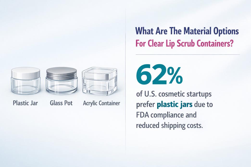 A „Tiszta Szépség” Megjelenés: Átlátszó ajakradír tárolók nagykereskedelme természetes márkák számára插图 műanyag edény vs. üveg edény vs. akril edény