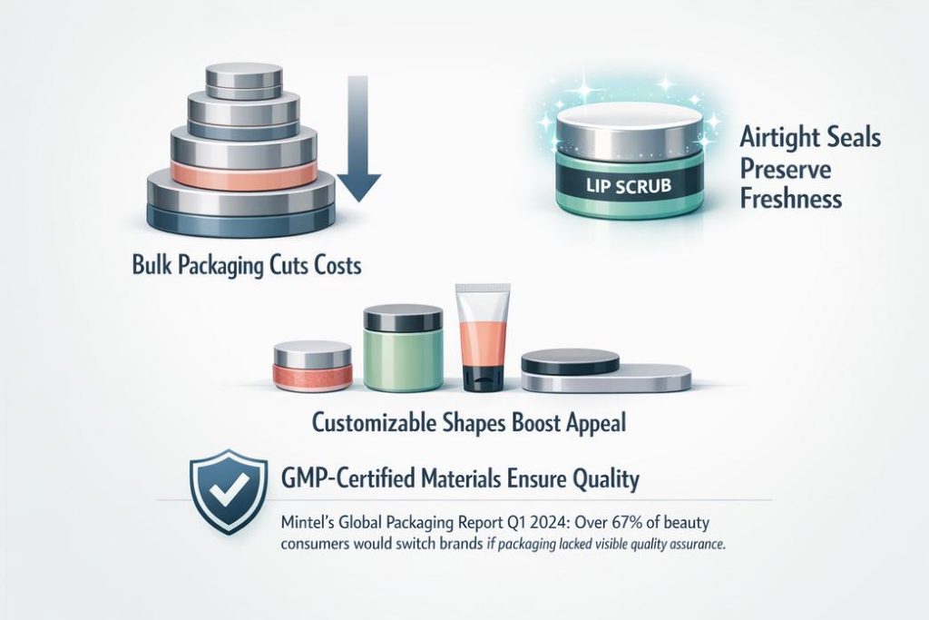 A „Tiszta Szépség” Megjelenés: Átlátszó ajakradír tárolók nagykereskedelme természetes márkák számára插图1 Testreszabható csomagolási formák növelik a vonzerőt