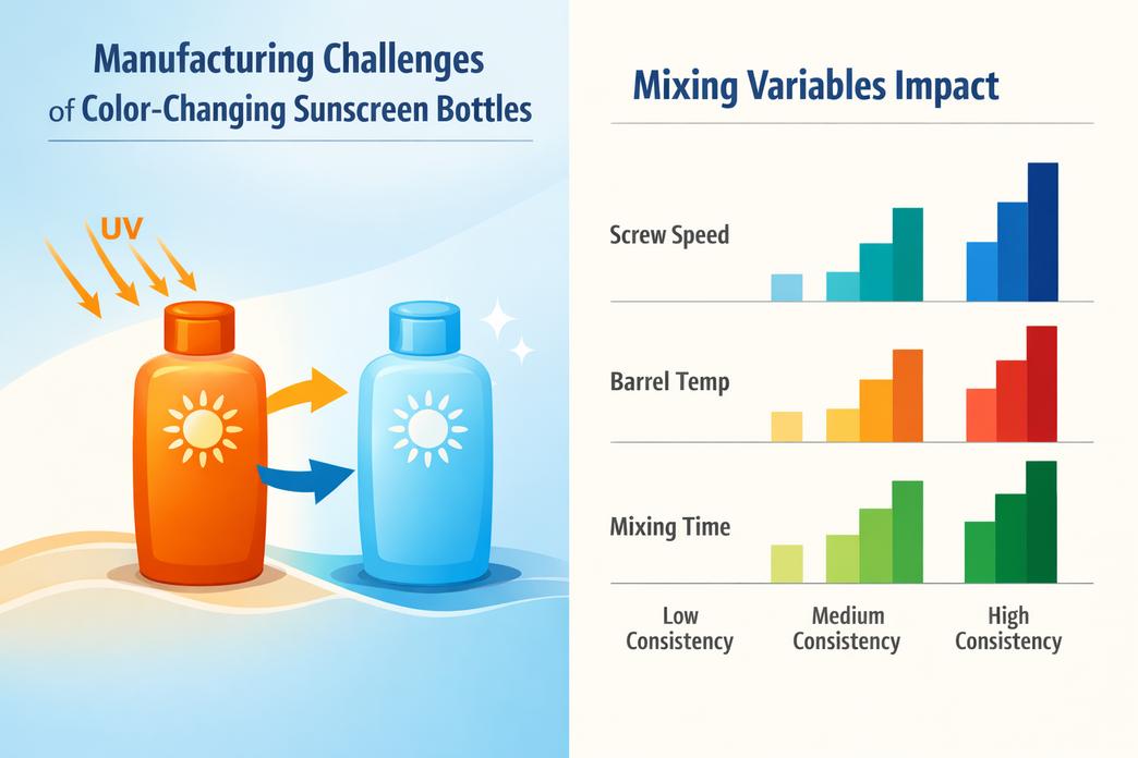 Проблемы производства бутылок для солнцезащитных средств с изменением цвета