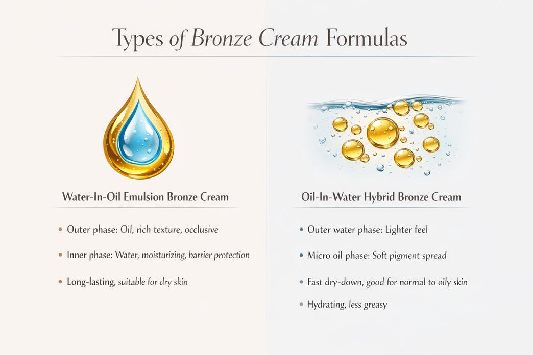 古铜霜与乳液:选择合适的产品插图 古铜色霜配方类型