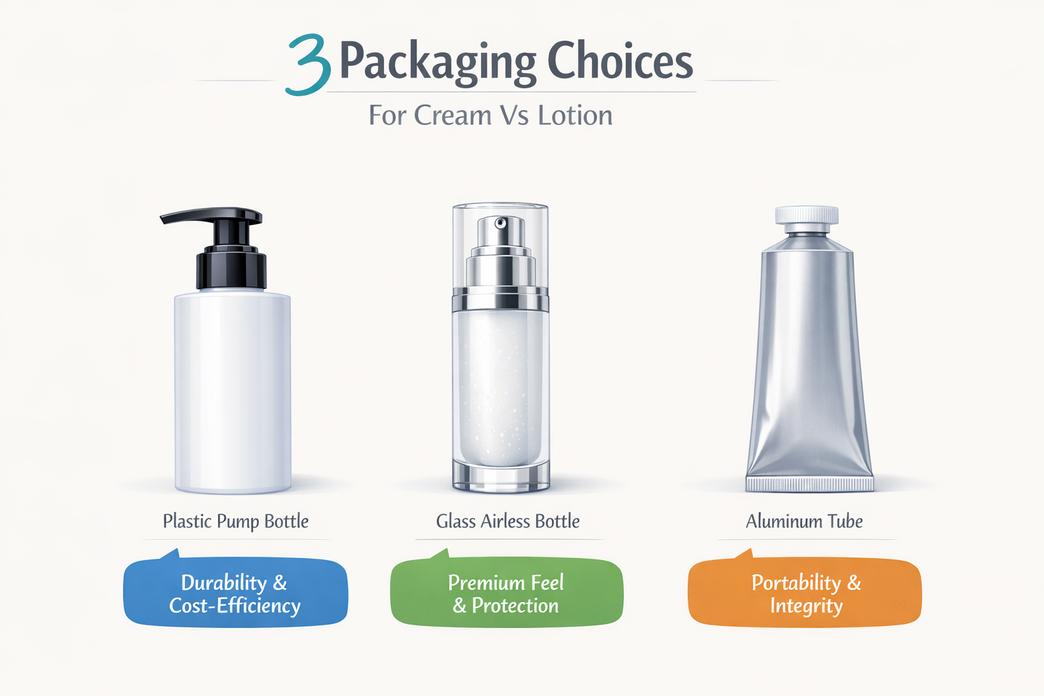 古铜霜与乳液:选择合适的产品插图2 3种包装选择:霜剂与乳液