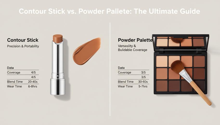 Сравнение палитры контурного карандаша и пудры