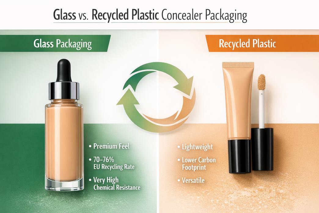 Glass vs. Recycled Plastic Concealer Packaging