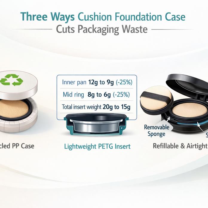 可重复使用的空壳垫底粉底 - 插图 气垫粉底盒减少包装废弃物的三种方式