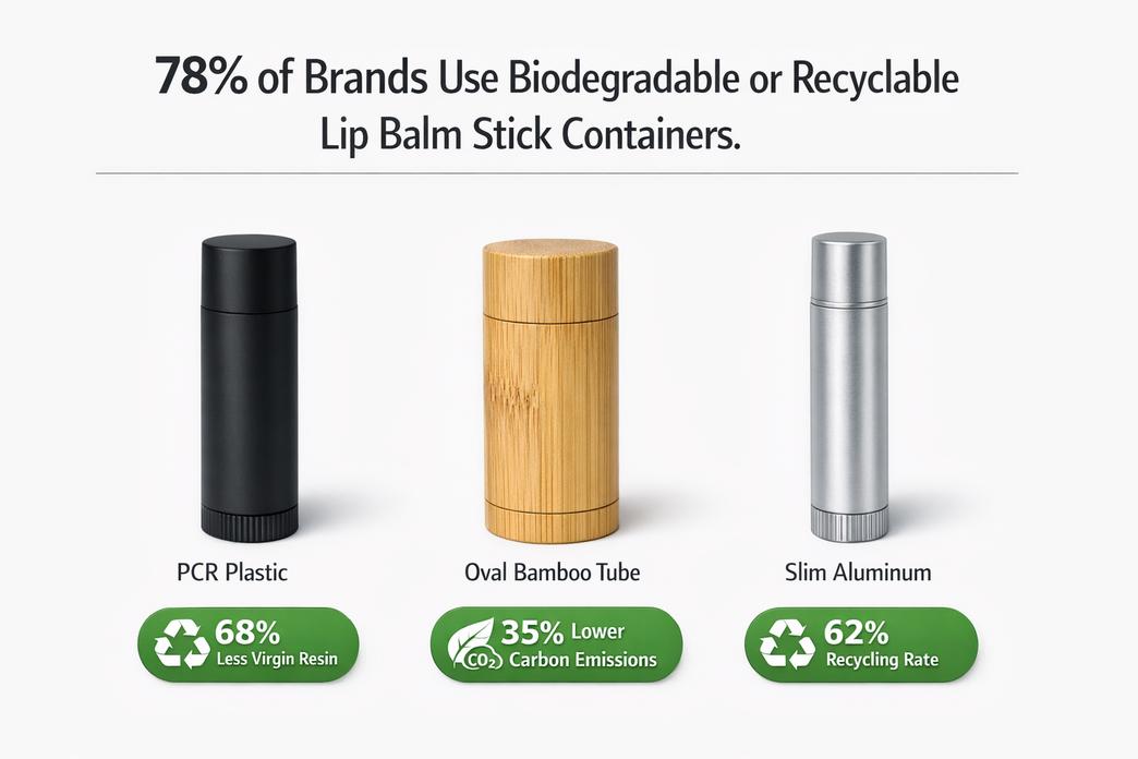 78% Of Brands Use Biodegradable Lip Balm Stick Containers