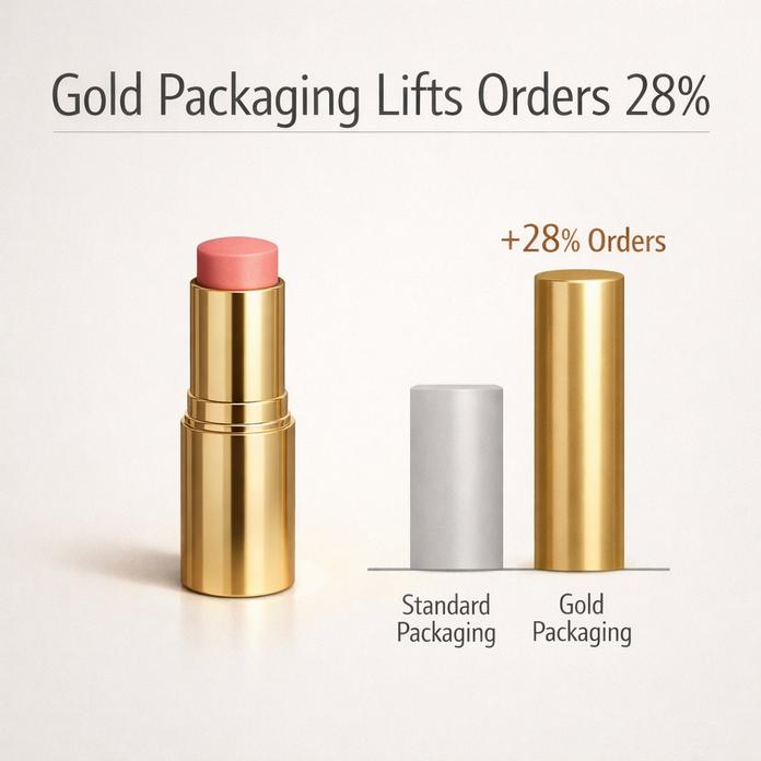 Data Proves: Gold Blush Stick Packaging Lifts Orders By 28%