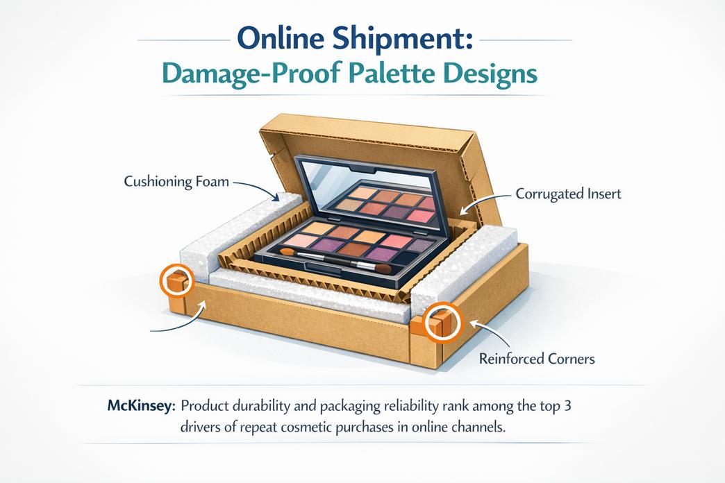What Are Good Eyeshadow Palettes Packaging?插图5 Online Shipment: Damage-Proof Palette Designs
