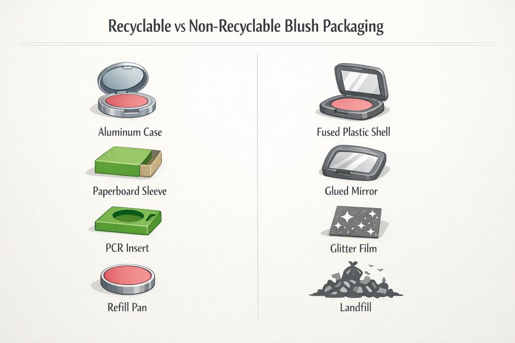 Recyclable Vs. Non-Recyclable Blush Design