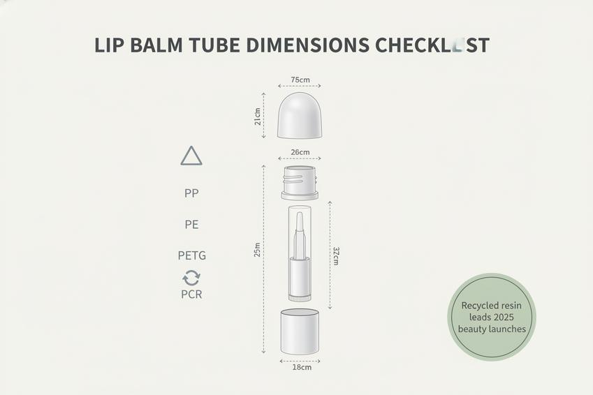 Comment mesurer les dimensions des tubes de baume à lèvres pour un étiquetage personnalisé ?插图2 Liste de contrôle des dimensions des tubes de baume à lèvres pour les commandes en gros