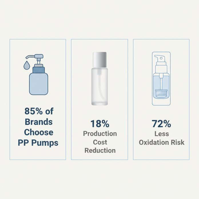 What Is an Airless Pump Bottle?插图 85% of brands choose PP pump mechanisms for serum packaging