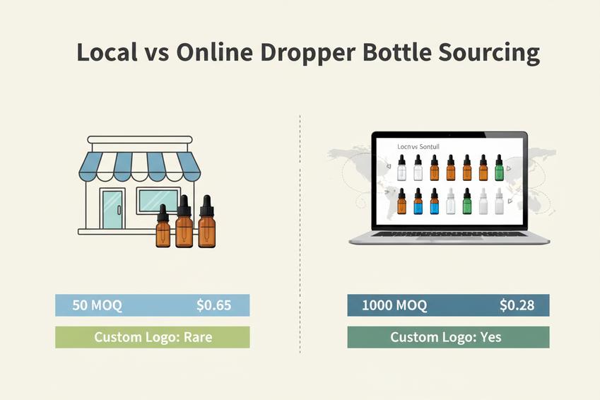 Where to Find Empty Dropper Bottles Near Me: A Quick Guide插图1 Comparative—Local Store Vs. Online Packaging Suppliers